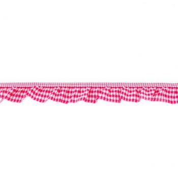 Elastisches Karorüschenband Pink 2cm Breite